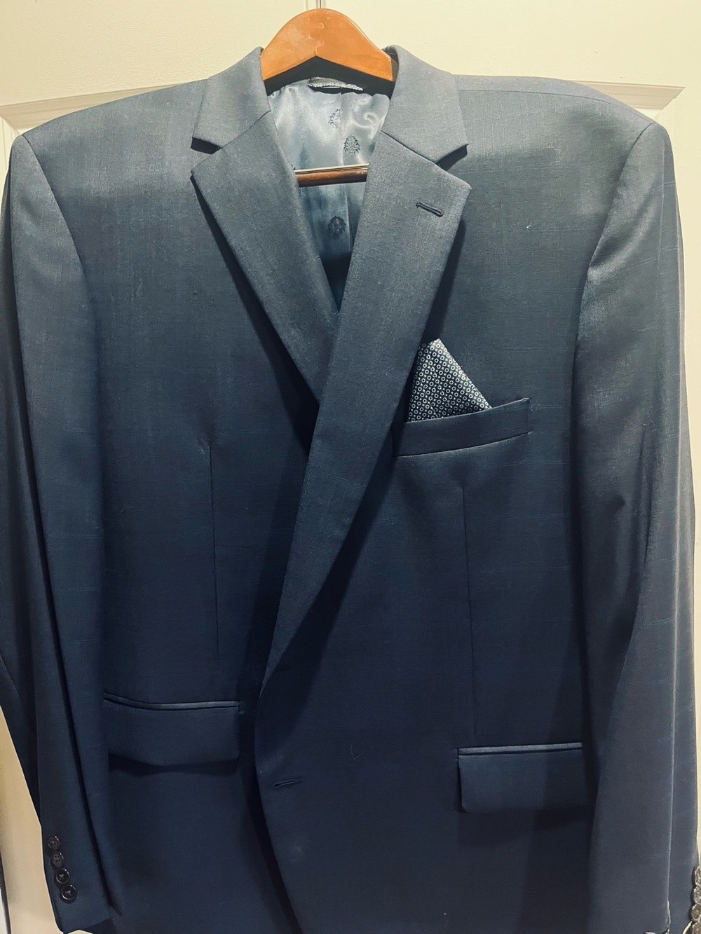 RALPH LAUREN NWT- Blue/Gray Subtle Checked Wool Sport Coat 50R MSRP Macy’s $450